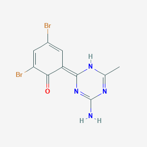 (6Z)-6-(4-amino-6-methyl-1H-1,3,5-triazin-2-ylidene)-2,4-dibromocyclohexa-2,4-dien-1-one