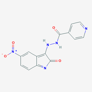 molecular formula C14H9N5O4 B229256 N'-(5-nitro-2-oxoindol-3-yl)pyridine-4-carbohydrazide 