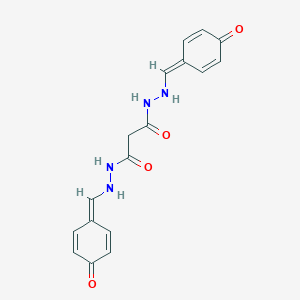 molecular formula C17H16N4O4 B229260 1-N',3-N'-bis[(4-oxocyclohexa-2,5-dien-1-ylidene)methyl]propanedihydrazide 