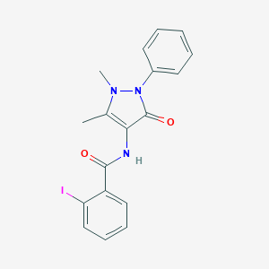 molecular formula C18H16IN3O2 B229261 N-(1,5-dimethyl-3-oxo-2-phenyl-2,3-dihydro-1H-pyrazol-4-yl)-2-iodobenzamide 