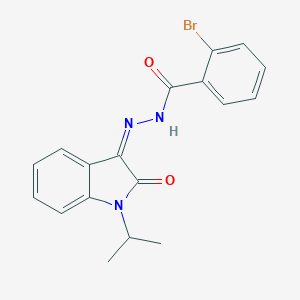 molecular formula C18H16BrN3O2 B229274 2-bromo-N-[(Z)-(2-oxo-1-propan-2-ylindol-3-ylidene)amino]benzamide 