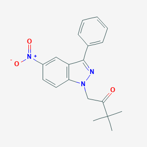 3,3-dimethyl-1-(5-nitro-3-phenyl-1H-indazol-1-yl)-2-butanone