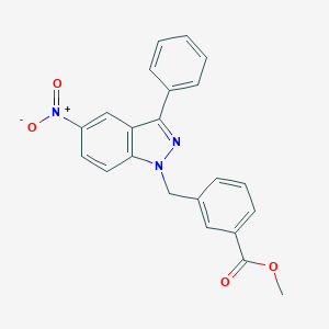 molecular formula C22H17N3O4 B229417 methyl 3-[(5-nitro-3-phenyl-1H-indazol-1-yl)methyl]benzoate 