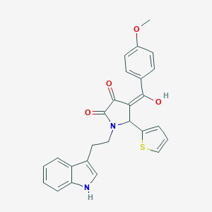 3-hydroxy-1-[2-(1H-indol-3-yl)ethyl]-4-(4-methoxybenzoyl)-5-(2-thienyl)-1,5-dihydro-2H-pyrrol-2-one