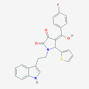 molecular formula C25H19FN2O3S B229437 4-(4-fluorobenzoyl)-3-hydroxy-1-[2-(1H-indol-3-yl)ethyl]-5-(2-thienyl)-1,5-dihydro-2H-pyrrol-2-one 