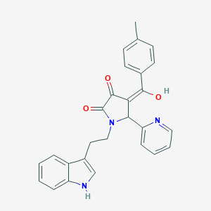 3-hydroxy-1-[2-(1H-indol-3-yl)ethyl]-4-(4-methylbenzoyl)-5-(2-pyridinyl)-1,5-dihydro-2H-pyrrol-2-one