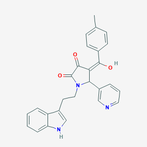 3-hydroxy-1-[2-(1H-indol-3-yl)ethyl]-4-(4-methylbenzoyl)-5-(3-pyridinyl)-1,5-dihydro-2H-pyrrol-2-one