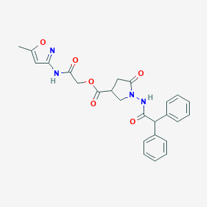 2-[(5-Methyl-1,2-oxazol-3-yl)amino]-2-oxoethyl 1-[(diphenylacetyl)amino]-5-oxopyrrolidine-3-carboxylate