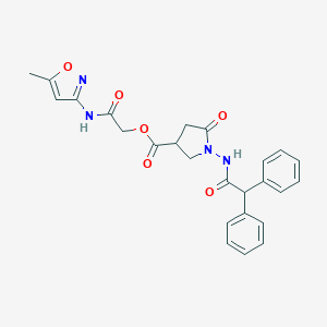 molecular formula C25H24N4O6 B229442 2-[(5-Methyl-1,2-oxazol-3-yl)amino]-2-oxoethyl 1-[(diphenylacetyl)amino]-5-oxopyrrolidine-3-carboxylate 