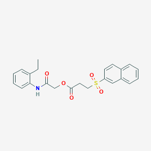molecular formula C23H23NO5S B229443 2-(2-Ethylanilino)-2-oxoethyl 3-(2-naphthylsulfonyl)propanoate 