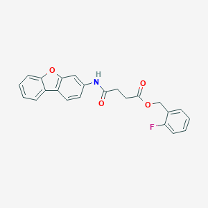 molecular formula C23H18FNO4 B229446 2-Fluorobenzyl 4-(dibenzo[b,d]furan-3-ylamino)-4-oxobutanoate 