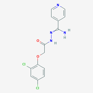 molecular formula C14H12Cl2N4O2 B229448 N-[[amino(pyridin-4-yl)methylidene]amino]-2-(2,4-dichlorophenoxy)acetamide 