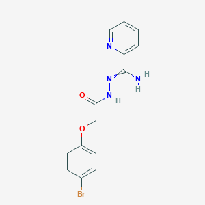 molecular formula C14H13BrN4O2 B229449 N-[[amino(pyridin-2-yl)methylidene]amino]-2-(4-bromophenoxy)acetamide 