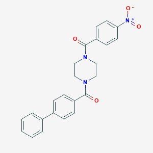 molecular formula C24H21N3O4 B229468 Biphenyl-4-yl{4-[(4-nitrophenyl)carbonyl]piperazin-1-yl}methanone 