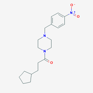 molecular formula C19H27N3O3 B229479 1-(3-Cyclopentylpropanoyl)-4-(4-nitrobenzyl)piperazine 
