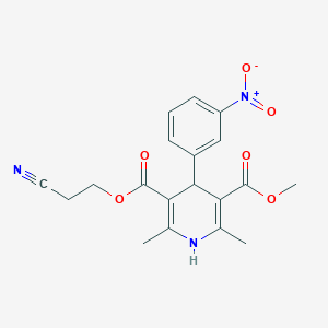 B022949 1,4-Dihydro-2,6-dimethyl-4-(3-nitrophenyl)-3,5-pyridinedicarboxylic acid 3-(2-cyanoethyl) 5-methyl ester CAS No. 75130-24-4