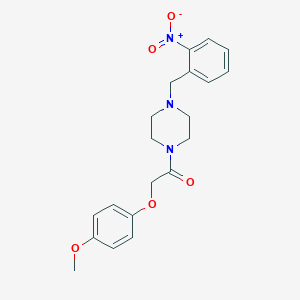 molecular formula C20H23N3O5 B229497 2-(4-Methoxyphenoxy)-1-[4-(2-nitrobenzyl)piperazin-1-yl]ethanone 