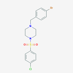 molecular formula C17H18BrClN2O2S B229515 1-(4-Bromobenzyl)-4-[(4-chlorophenyl)sulfonyl]piperazine 
