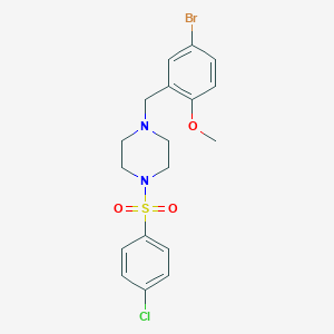 molecular formula C18H20BrClN2O3S B229523 1-(5-Bromo-2-methoxybenzyl)-4-[(4-chlorophenyl)sulfonyl]piperazine 