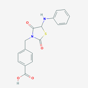 molecular formula C17H14N2O4S B229531 4-{[2,4-Dioxo-5-(phenylamino)-1,3-thiazolidin-3-yl]methyl}benzoic acid 