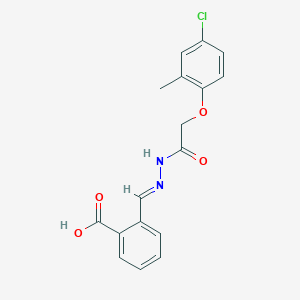molecular formula C17H15ClN2O4 B229557 (E)-2-((2-(2-(4-chloro-2-methylphenoxy)acetyl)hydrazono)methyl)benzoic acid 
