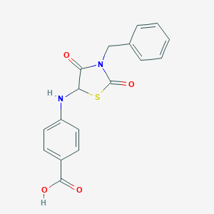 molecular formula C17H14N2O4S B229559 4-[(3-benzyl-2,4-dioxo-1,3-thiazolidin-5-yl)amino]benzoic Acid 