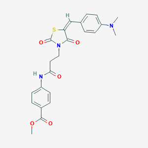 molecular formula C23H23N3O5S B229564 methyl 4-[(3-{(5E)-5-[4-(dimethylamino)benzylidene]-2,4-dioxo-1,3-thiazolidin-3-yl}propanoyl)amino]benzoate 
