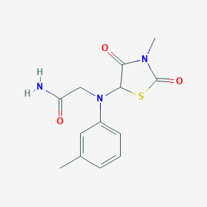 molecular formula C13H15N3O3S B229569 2-[3-Methyl(3-methyl-2,4-dioxo-1,3-thiazolidin-5-yl)anilino]acetamide 