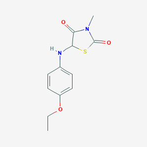 molecular formula C12H14N2O3S B229572 5-[(4-Ethoxyphenyl)amino]-3-methyl-1,3-thiazolidine-2,4-dione 