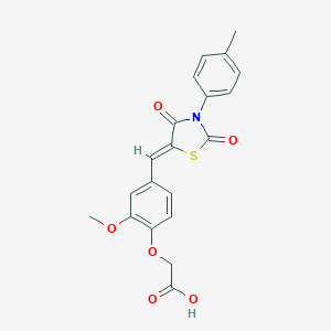 (2-methoxy-4-{(Z)-[3-(4-methylphenyl)-2,4-dioxo-1,3-thiazolidin-5-ylidene]methyl}phenoxy)acetic acid