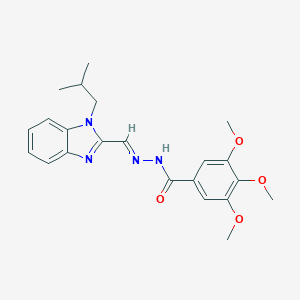 molecular formula C22H26N4O4 B229594 N'-[(1-isobutyl-1H-benzimidazol-2-yl)methylene]-3,4,5-trimethoxybenzohydrazide 