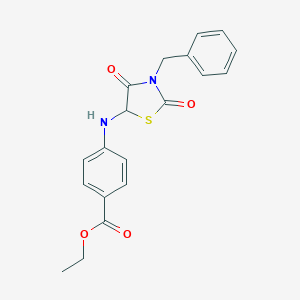 molecular formula C19H18N2O4S B229600 Ethyl 4-[(3-benzyl-2,4-dioxo-1,3-thiazolidin-5-yl)amino]benzoate 