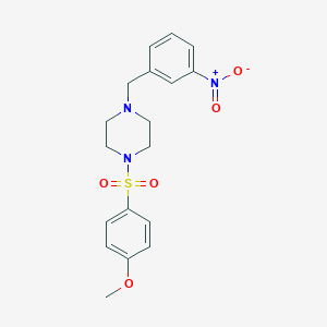 molecular formula C18H21N3O5S B229607 1-[(4-Methoxyphenyl)sulfonyl]-4-(3-nitrobenzyl)piperazine 