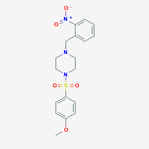 molecular formula C18H21N3O5S B229609 1-[(4-Methoxyphenyl)sulfonyl]-4-(2-nitrobenzyl)piperazine 