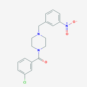molecular formula C18H18ClN3O3 B229610 1-(3-Chlorobenzoyl)-4-{3-nitrobenzyl}piperazine 