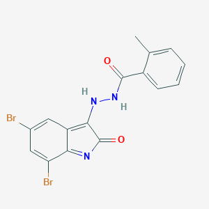 molecular formula C16H11Br2N3O2 B229617 N'-(5,7-dibromo-2-oxoindol-3-yl)-2-methylbenzohydrazide 