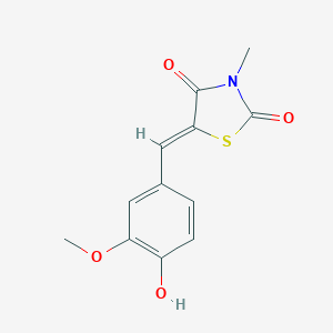 molecular formula C12H11NO4S B229622 (5Z)-5-(4-hydroxy-3-methoxybenzylidene)-3-methyl-1,3-thiazolidine-2,4-dione 