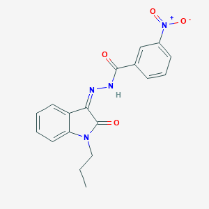 molecular formula C18H16N4O4 B229629 3-nitro-N-[(Z)-(2-oxo-1-propylindol-3-ylidene)amino]benzamide 