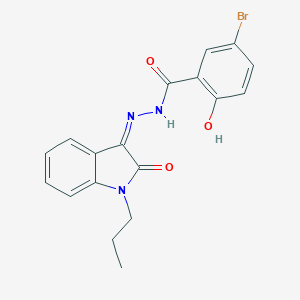 molecular formula C18H16BrN3O3 B229630 5-bromo-2-hydroxy-N-[(Z)-(2-oxo-1-propylindol-3-ylidene)amino]benzamide 