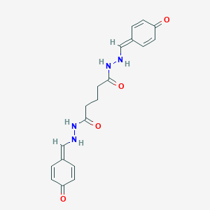 molecular formula C19H20N4O4 B229632 1-N',5-N'-bis[(4-oxocyclohexa-2,5-dien-1-ylidene)methyl]pentanedihydrazide 