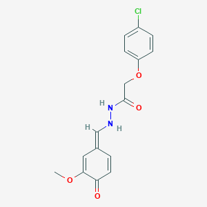 molecular formula C16H15ClN2O4 B229638 2-(4-chlorophenoxy)-N'-[(E)-(3-methoxy-4-oxocyclohexa-2,5-dien-1-ylidene)methyl]acetohydrazide 