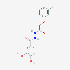 molecular formula C18H20N2O5 B229651 3,4-dimethoxy-N'-[(3-methylphenoxy)acetyl]benzohydrazide 