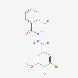 N'-[(E)-(3-bromo-5-methoxy-4-oxocyclohexa-2,5-dien-1-ylidene)methyl]-2-hydroxybenzohydrazide