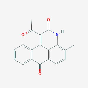 molecular formula C19H13NO3 B229670 16-acetyl-12-methyl-14-azatetracyclo[7.7.1.02,7.013,17]heptadeca-1(16),2,4,6,9(17),10,12-heptaene-8,15-dione 