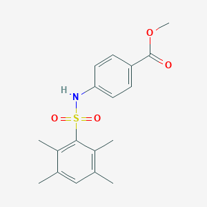 molecular formula C18H21NO4S B229671 Methyl 4-{[(2,3,5,6-tetramethylphenyl)sulfonyl]amino}benzoate 