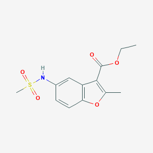 molecular formula C13H15NO5S B229682 Ethyl 2-methyl-5-[(methylsulfonyl)amino]-1-benzofuran-3-carboxylate 