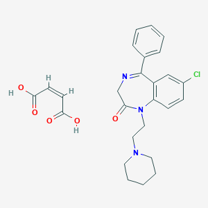 molecular formula C26H28ClN3O5 B229683 2H-1,4-Benzodiazepin-2-one, 1,3-dihydro-7-chloro-5-phenyl-1-(2-piperidinoethyl)-, maleate (1:1) CAS No. 1061-20-7