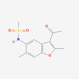 molecular formula C13H15NO4S B229685 N-(3-acetyl-2,6-dimethyl-1-benzofuran-5-yl)methanesulfonamide 