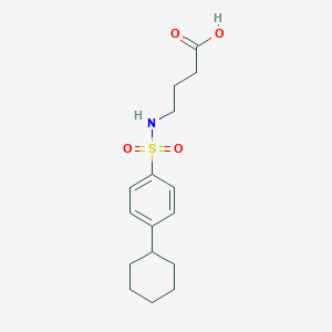 molecular formula C16H23NO4S B229689 4-{[(4-Cyclohexylphenyl)sulfonyl]amino}butanoic acid 