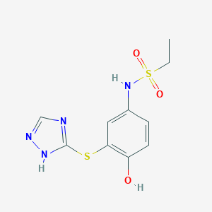 molecular formula C10H12N4O3S2 B229732 N-[4-hydroxy-3-(4H-1,2,4-triazol-3-ylsulfanyl)phenyl]ethanesulfonamide 